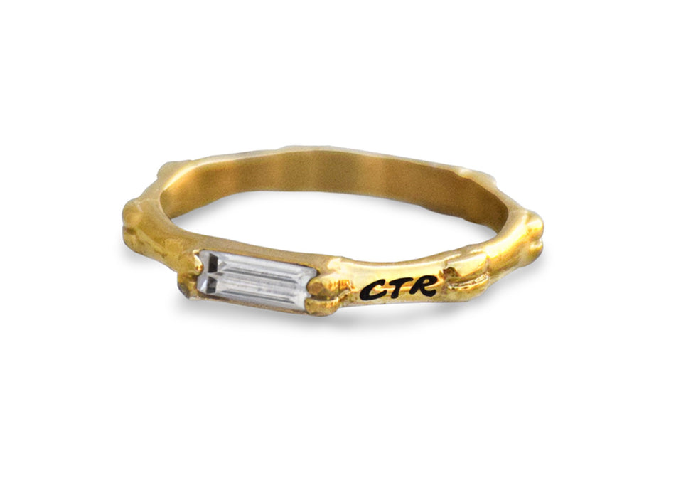 Bamboo Stainless Steel Gold CTR Ring