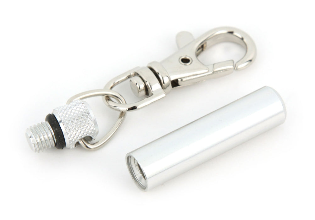Silver Aluminum Oil Vial with Clip