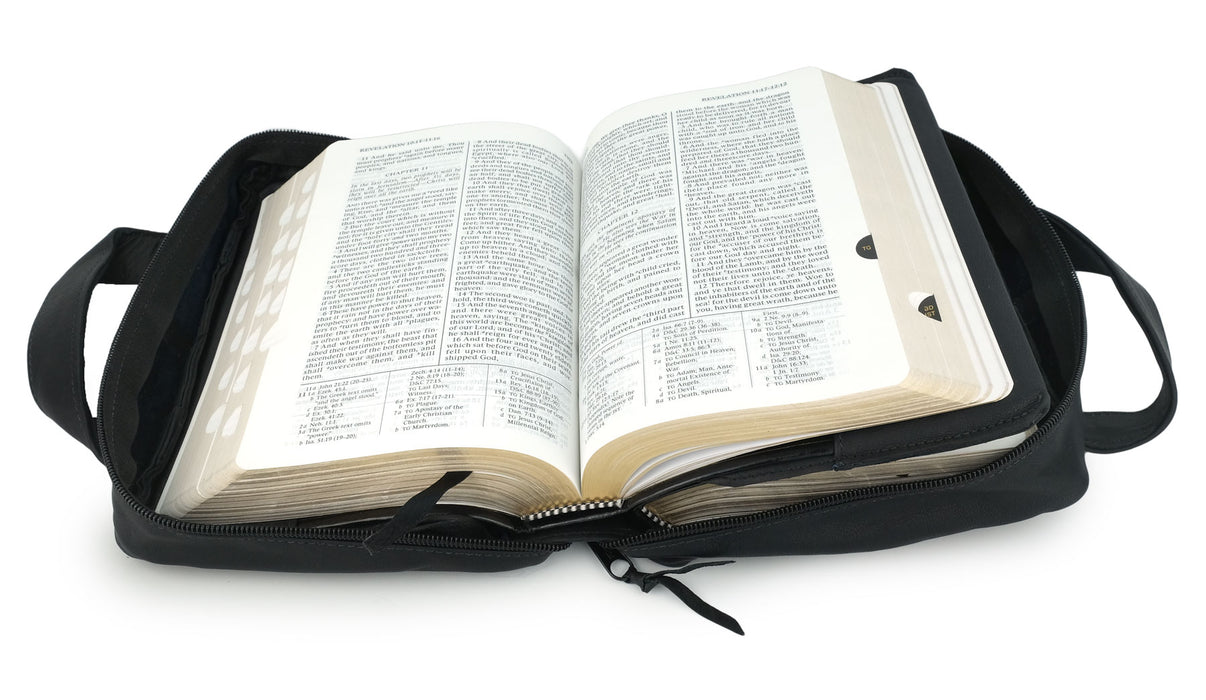 Authentic Leather LDS Bible & Triple Carry Tote with Double Handle