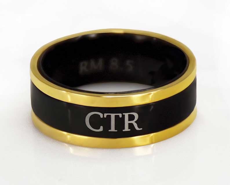 Ctr Rig Diplomat Black & Gold CTR Ring — LDS Honey