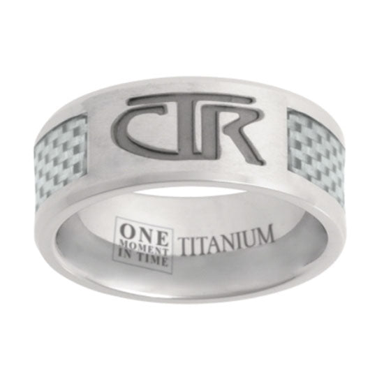 Titanium with White Carbon Fiber Inlay CTR Ring - Main Image