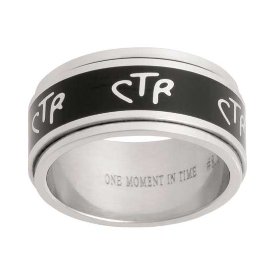 Stainless Steel Wide Spinner CTR Ring — LDS Honey