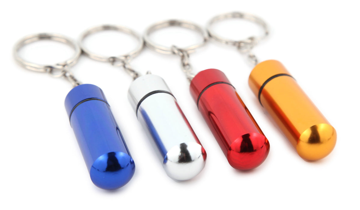 Aluminum Oil Vial in Silver, Gold, Red, or Blue