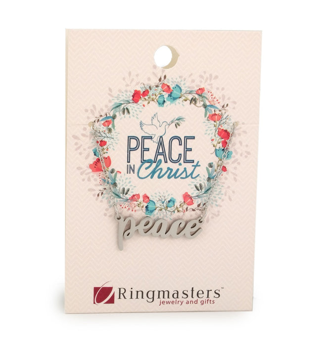 Peace in Christ Silver Script Necklace